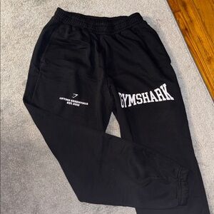 Gymshark Black Sweatpants with White Logo